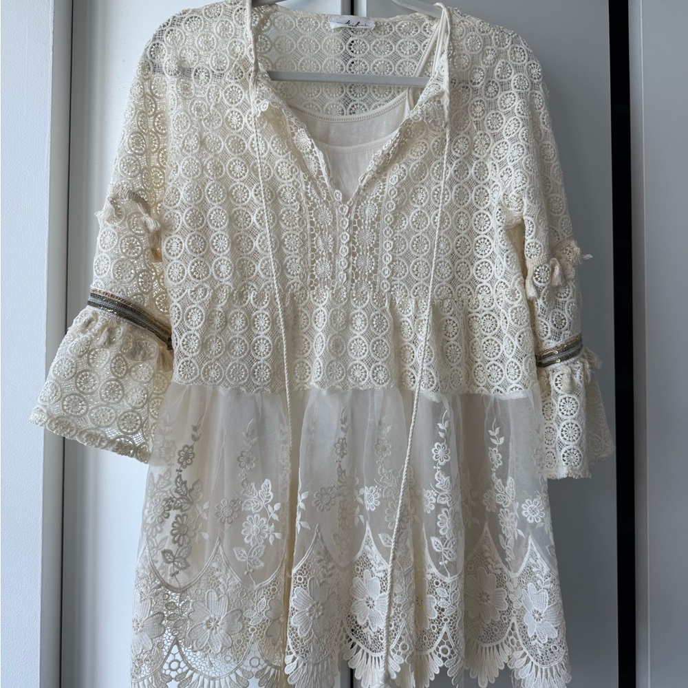 Mishka Cream Lace Blouse
